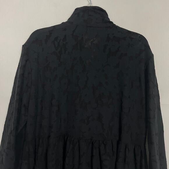 Luna Rae Lace Pleated Black Top Size Large - Picture 7 of 10